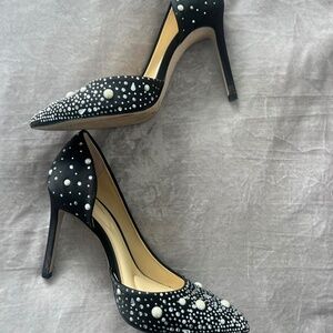 Jessica Simpson Matte Black Satin Pumps
